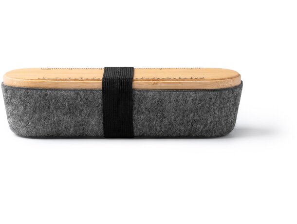 Estuche personalizado Nibix bambú con regla y soporte smartphone Crudo detalle 5