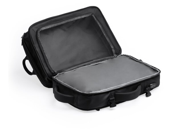 Mochila Rayan negro con compartimentos antirrobo y 40L Negro detalle 2