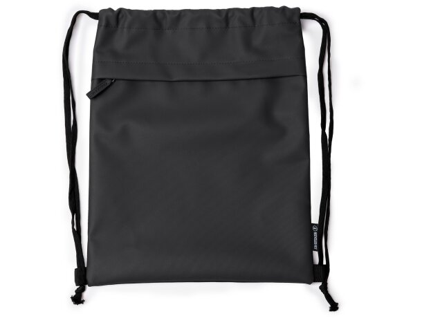 Mochila de cuerdas Empire en RPET con bolsillo frontal Negro detalle 3