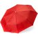 Paraguas plegable con logo con mango plateado poliéster Yaku Rojo detalle 13