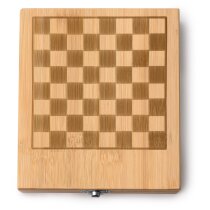 Set vino ajedrez Fresno bambú con accesorios