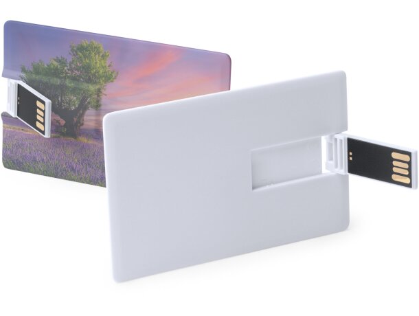 Memoria USB Datis 16GB ultraplana con mecanismo desplegable Blanco detalle 3