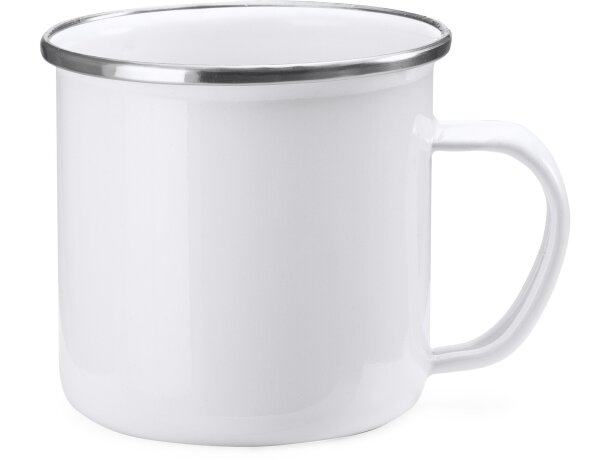 Taza metálica sublimación DAMASCO Blanco detalle 4