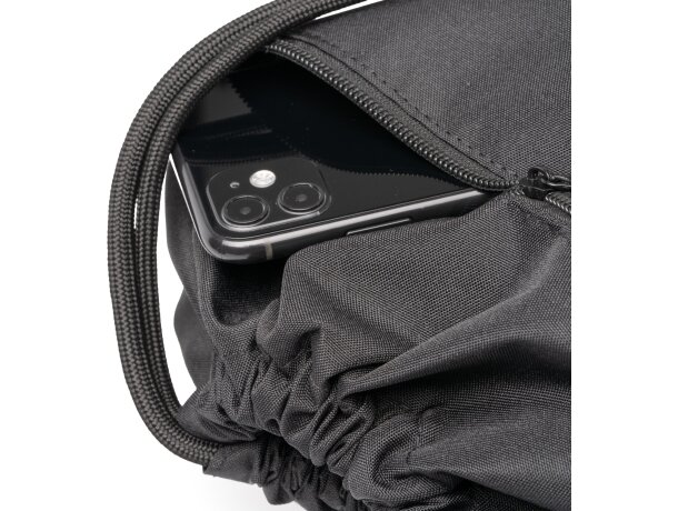 Mochila Lucio rpet reciclado con refuerzo pu leather Negro detalle 1