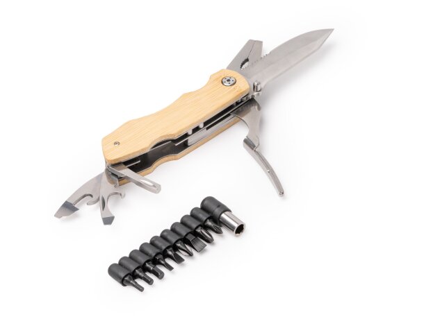 Multiherramienta Danilo con acero inoxidable y bambú natural Crudo detalle 4
