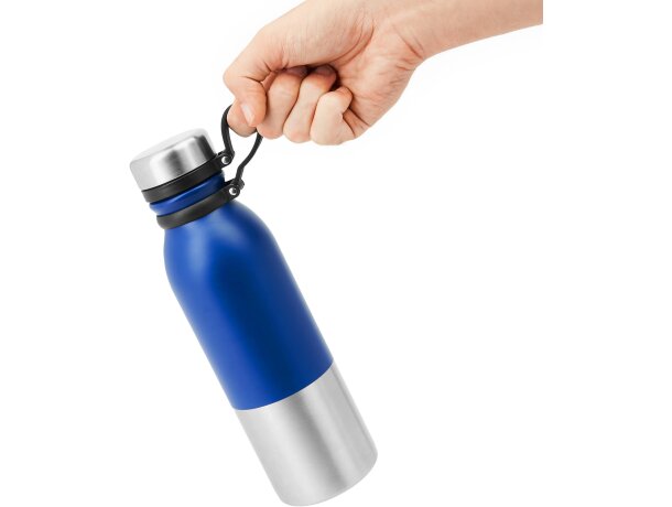 Botella de acero con acabado mate bicolor 850ml Alke Blanco detalle 1