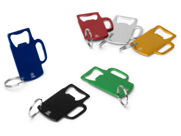 Llavero abridor Artois de aluminio reciclado Negro detalle 3