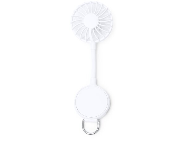 Ventilador de mano Denison recargable con mosquetón Blanco detalle 7