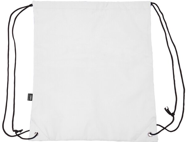 Mochila de cordones rPET Larus Blanco detalle 5