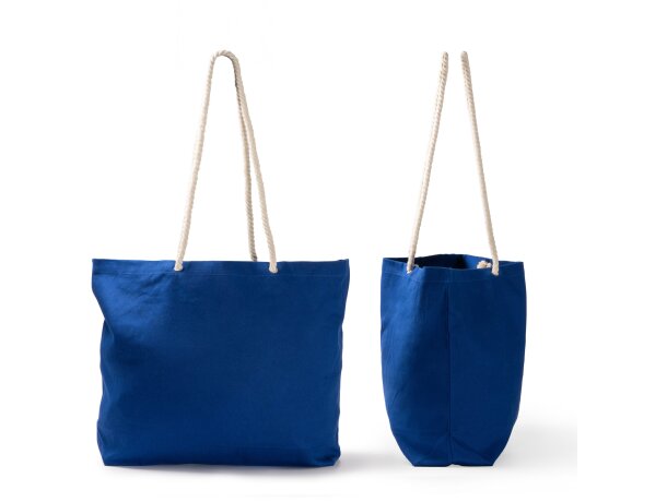 Bolsa playa algodón Zuko con asas náuticas 90cm Negro detalle 2