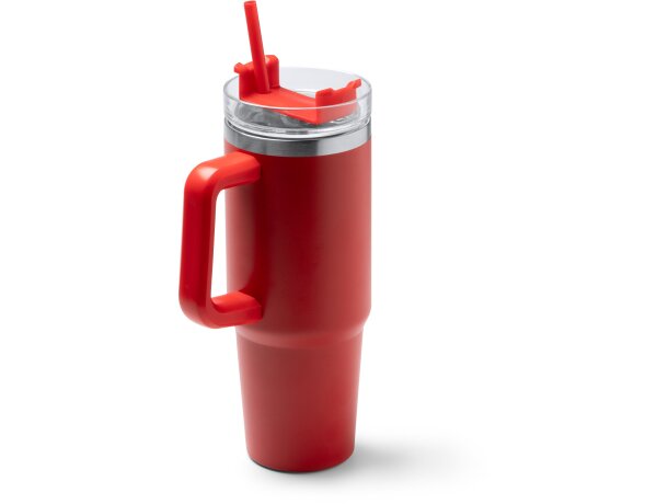 Taza térmica Kranston con asa de acero inoxidable reciclado Blanco detalle 6