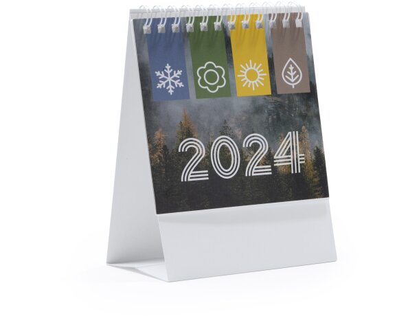 Calendario sobremesa Dean con anillas y triple vista mensual Blanco detalle 4