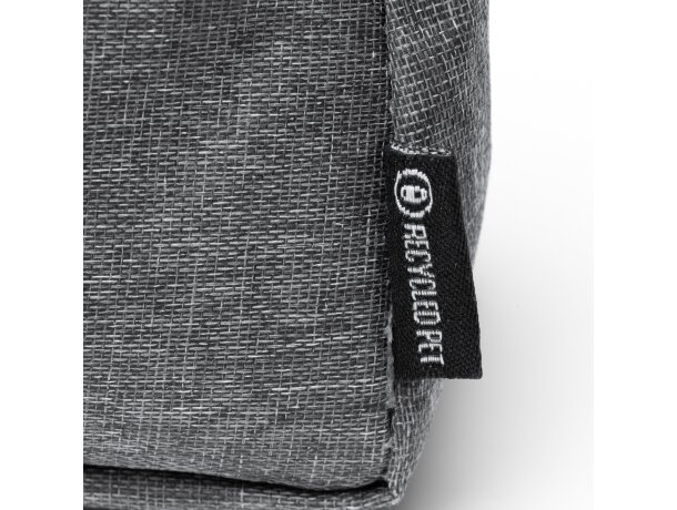 Neceser Yulia de 300D RPET con compartimento y bolsillo exterior Negro detalle 2