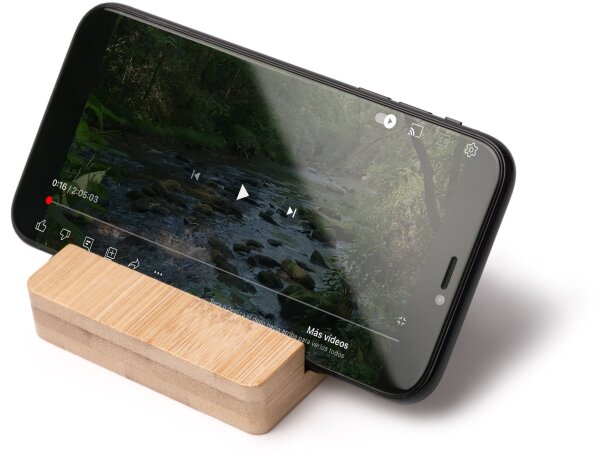 Soporte móvil bambú Clinton con función antiestrés Crudo detalle 2