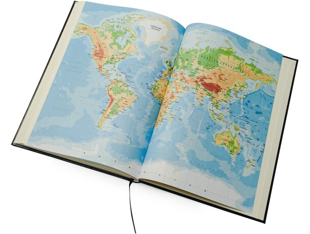 Agenda Selkis día página con cubierta de polipiel grabada Negro detalle 2