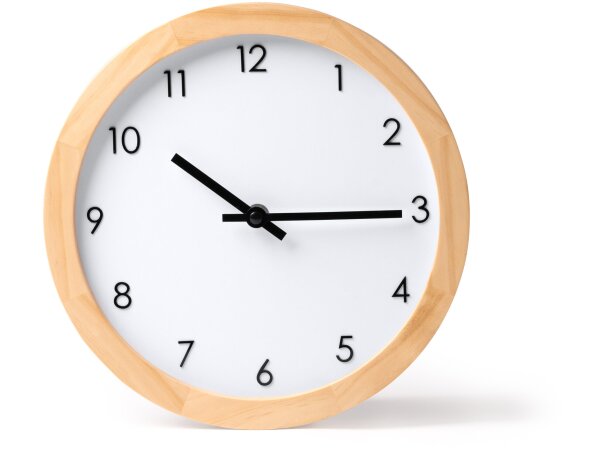 Reloj pared Karpe bambú natural vintage 25 cm para publicidad Crudo detalle 4