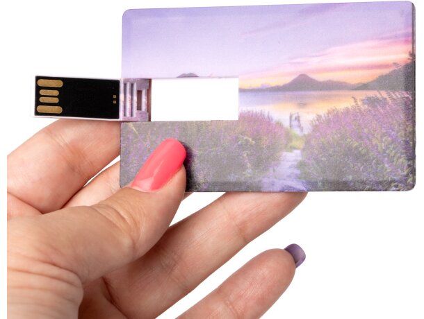 Memoria USB Datis 16GB ultraplana con mecanismo desplegable Blanco detalle 1