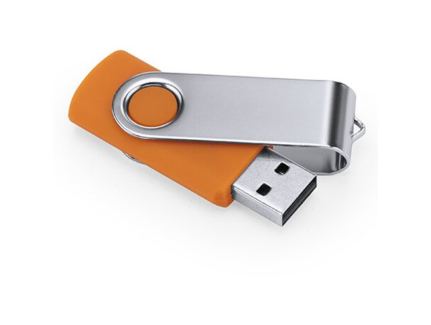 Memoria USB Marvin 16 GB con chip original y clip giratorio Naranja detalle 15