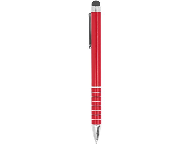 Bolígrafo metálico de aluminio puntero táctil tinta azul Rojo detalle 19
