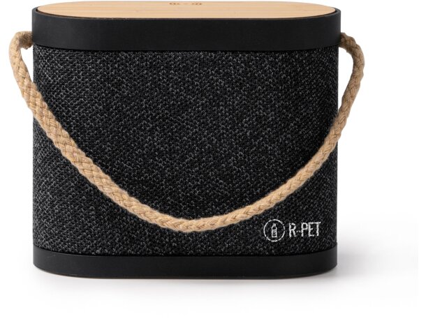 Altavoz bluetooth Bianki bambú con carga inalámbrica 15W Negro detalle 5