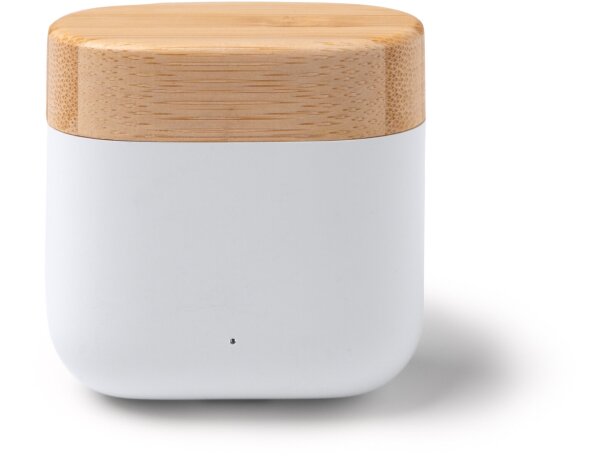 Auriculares inalámbricos Sauro con estuche de bambú y ABS Blanco detalle 4