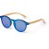 Gafas de sol Colton con lentes espejo y patillas bambú protección UV400 Crudo detalle 6