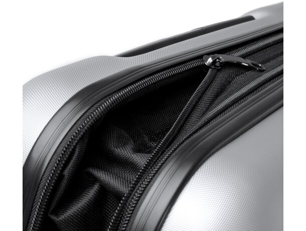 Maleta trolley Foldy de poliéster reciclado con ruedas 360° Negro detalle 1