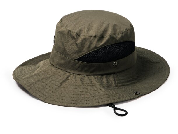 Gorro Kenia tipo safari con ventilación y cinta ajustable Negro detalle 3