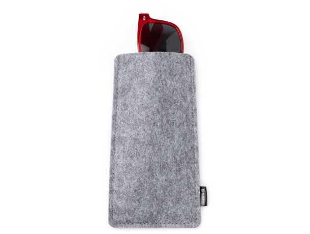 Funda gafas Yoman en fieltro reciclado sostenible Gris detalle 2