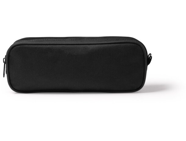 Estuches personalizados Dilu RPET 300D doble compartimento Negro detalle 2