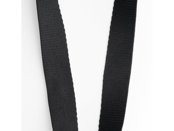 Lanyard colores variados de poliéster Guest Negro detalle 8