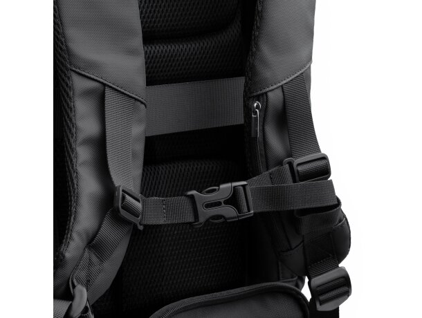 Mochila Rayan negro con compartimentos antirrobo y 40L Negro detalle 7