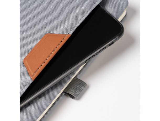 Bloc de notas Bela con tapa rígida de rpet reciclado Negro detalle 2