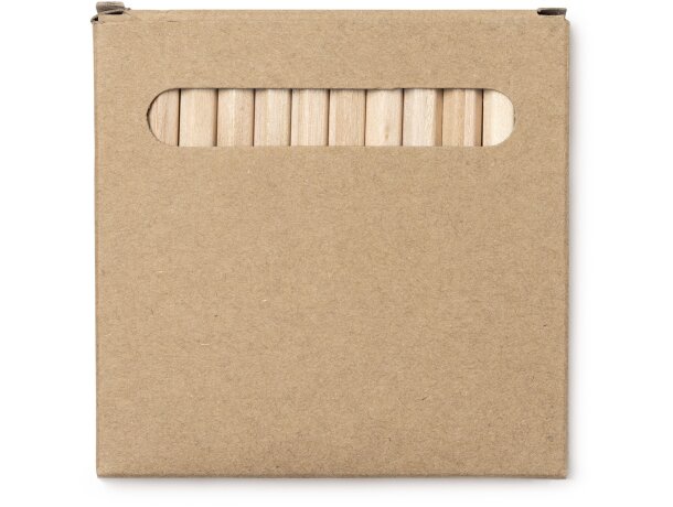 Set original Koel con 12 lápices de colores en madera natural Crudo detalle 3