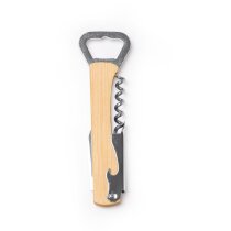 Sacacorchos acero inoxidable mango bambú Saipan