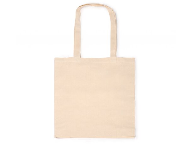 Bolsa de algodón Heron con asas largas y fuelle lateral Crudo detalle 4
