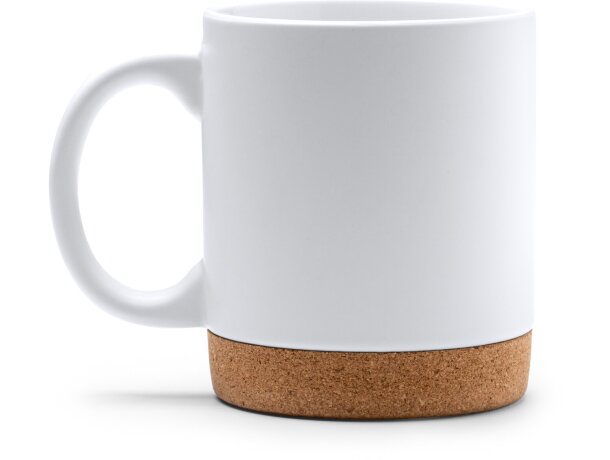 Taza cerámica Nurix 320ml con base de corcho extraíble Blanco detalle 4