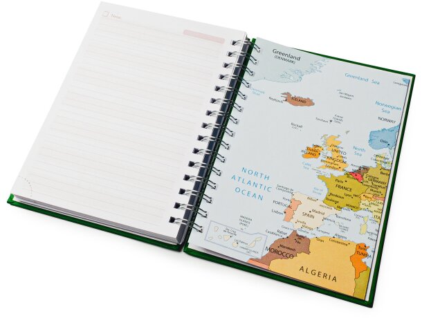 Agenda anillas Hera día página con tapa acolchada grabado relieve Blanco detalle 2