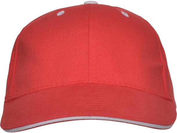 Gorras béisbol cierre velcro de algodón 260 g/m2 Panel Rojo detalle 49