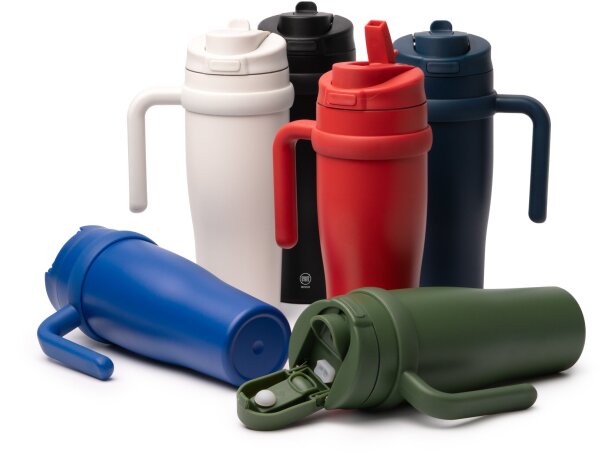 Bidón Kalam acero inoxidable 304 reciclado 900ml con pajita Negro detalle 4