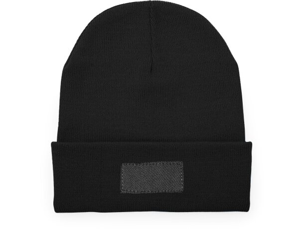 Gorros invierno unisex con parche y doble capa poliéster Bulnes Negro detalle 3