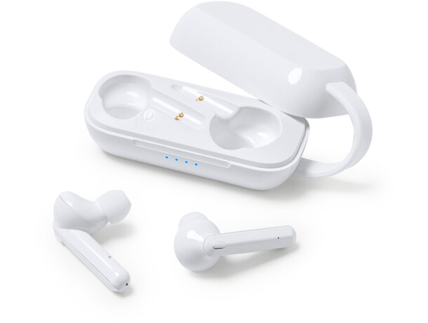 Auriculares TRAP Bluetooth 5.0 con estuche de carga y botón multifunción Blanco detalle 4