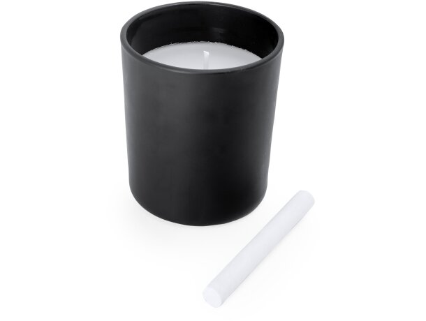 Vela promocional King aromática vainilla con pizarra y tiza Negro detalle 5