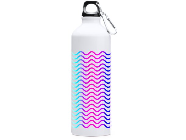 Botella de aluminio con mosqueton 800ml Baobab Blanco detalle 1