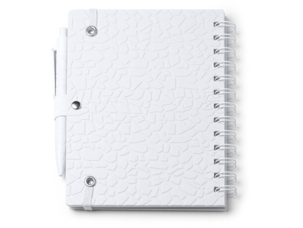 Libretas de anillas extracto de piedra con tapa rígida y boligrafo a juego Blanco detalle 3