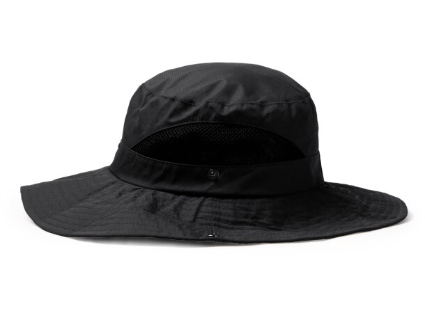 Gorro Kenia tipo safari con ventilación y cinta ajustable Negro detalle 3