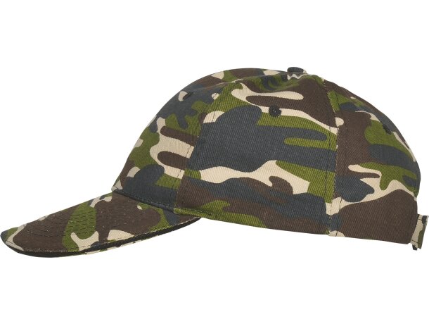 Gorras béisbol cierre velcro de algodón 260 g/m2 Panel Camuflaje bosque detalle 31