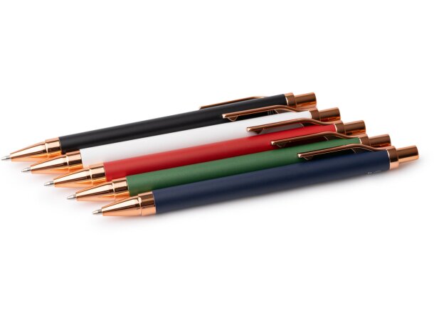 Bolígrafo Waler de aluminio reciclado con detalles en cobre Blanco detalle 3