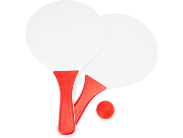 Juego de tenis para merchandising madera de colores variados Feroe Rojo detalle 9