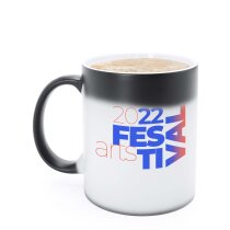 Taza cerámica Okra negra mate termosensible 350ml